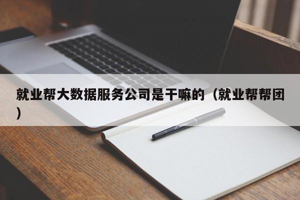 就业帮大数据服务公司是干嘛的（就业帮帮团）